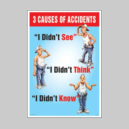 3 causes of accidents poster 510x760mm  synthetic paper