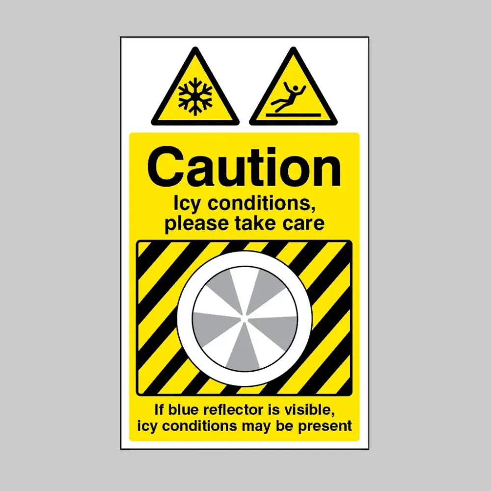 58197 Ice Detector Sign 300x500mm (3mm aluminium composite c/w channelling) - Icy conditions Miscellaneous