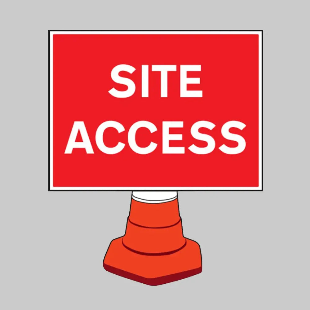 Site access reflective cone sign 600x450mm (cone not included)