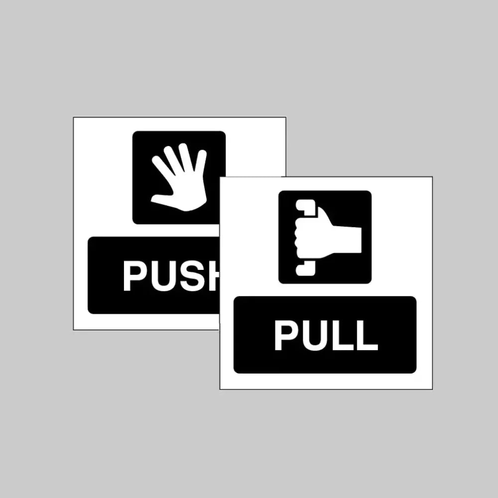 58252 Push / Pull Double sided self adhesive window sticker 150x150mm Miscellaneous