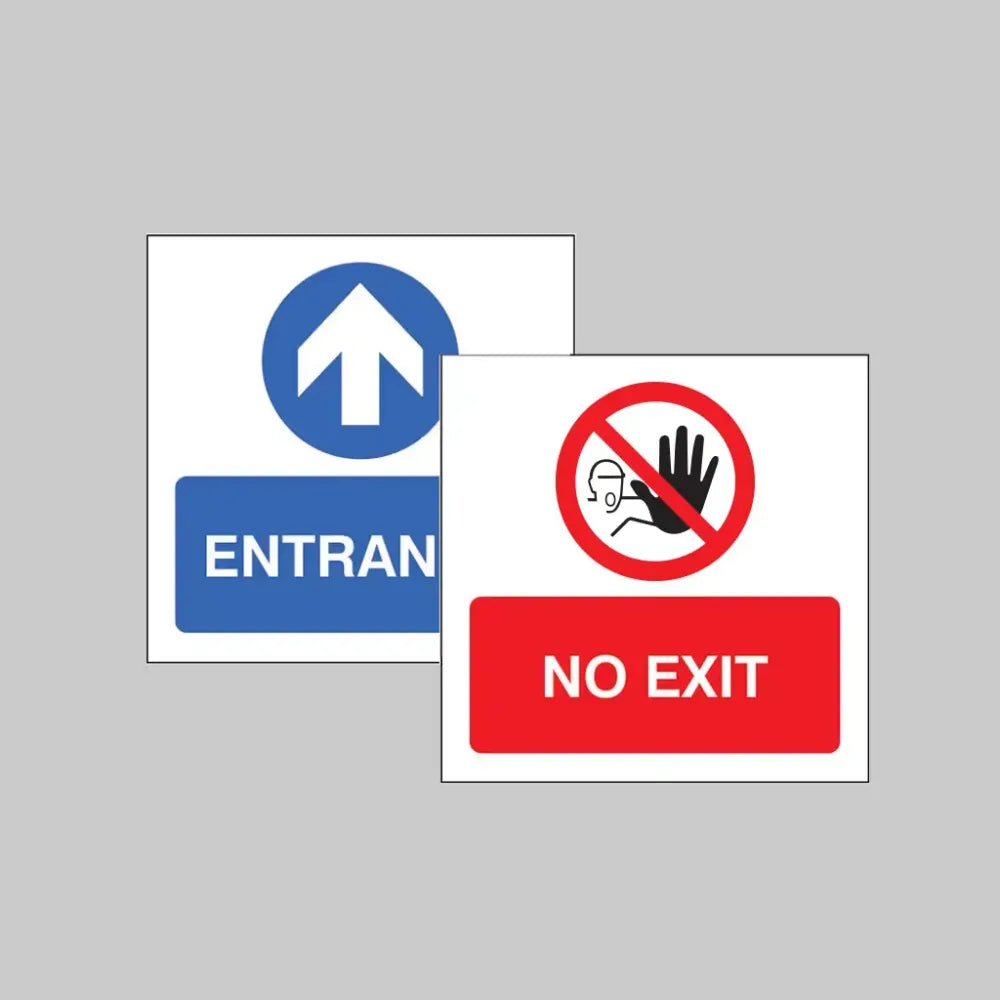 58253 Entrance / No exit Double sided self adhesive window sticker 150x150mm Miscellaneous