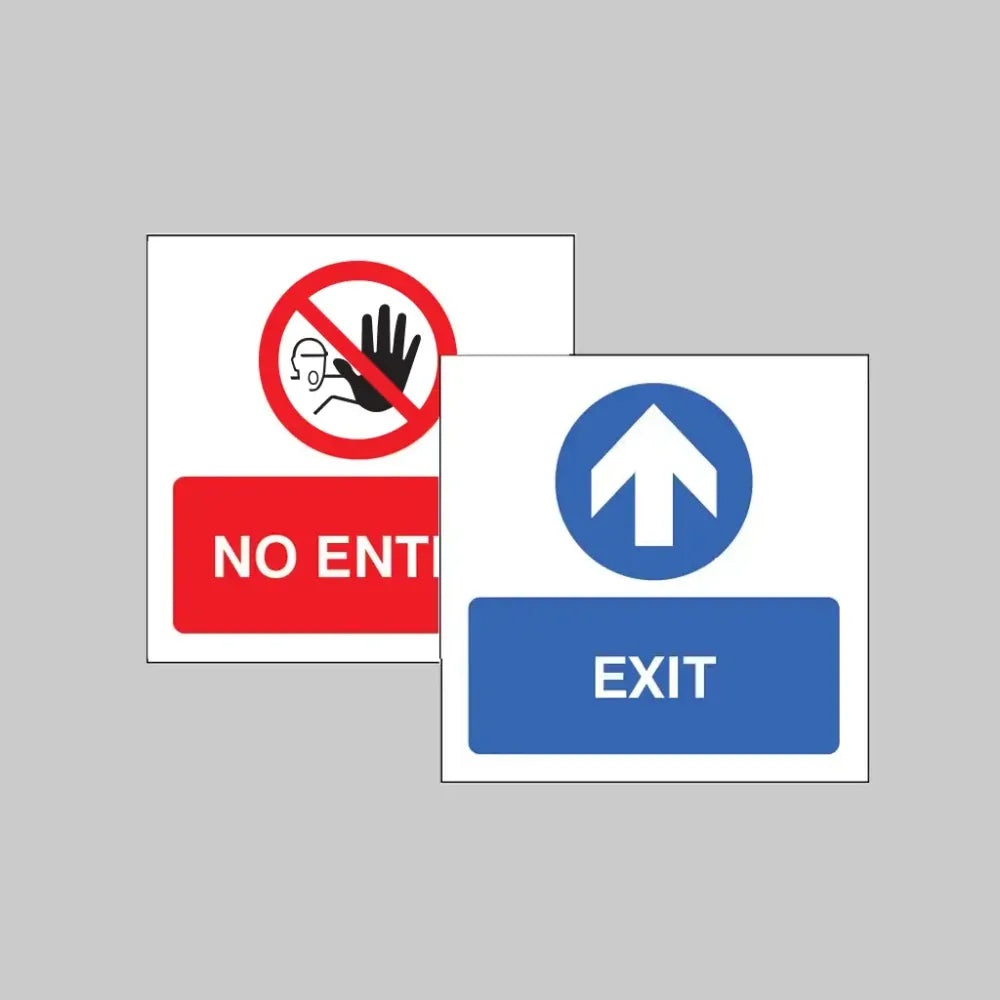 58254 Exit / No entry Double sided self adhesive window sticker 150x150mm Miscellaneous