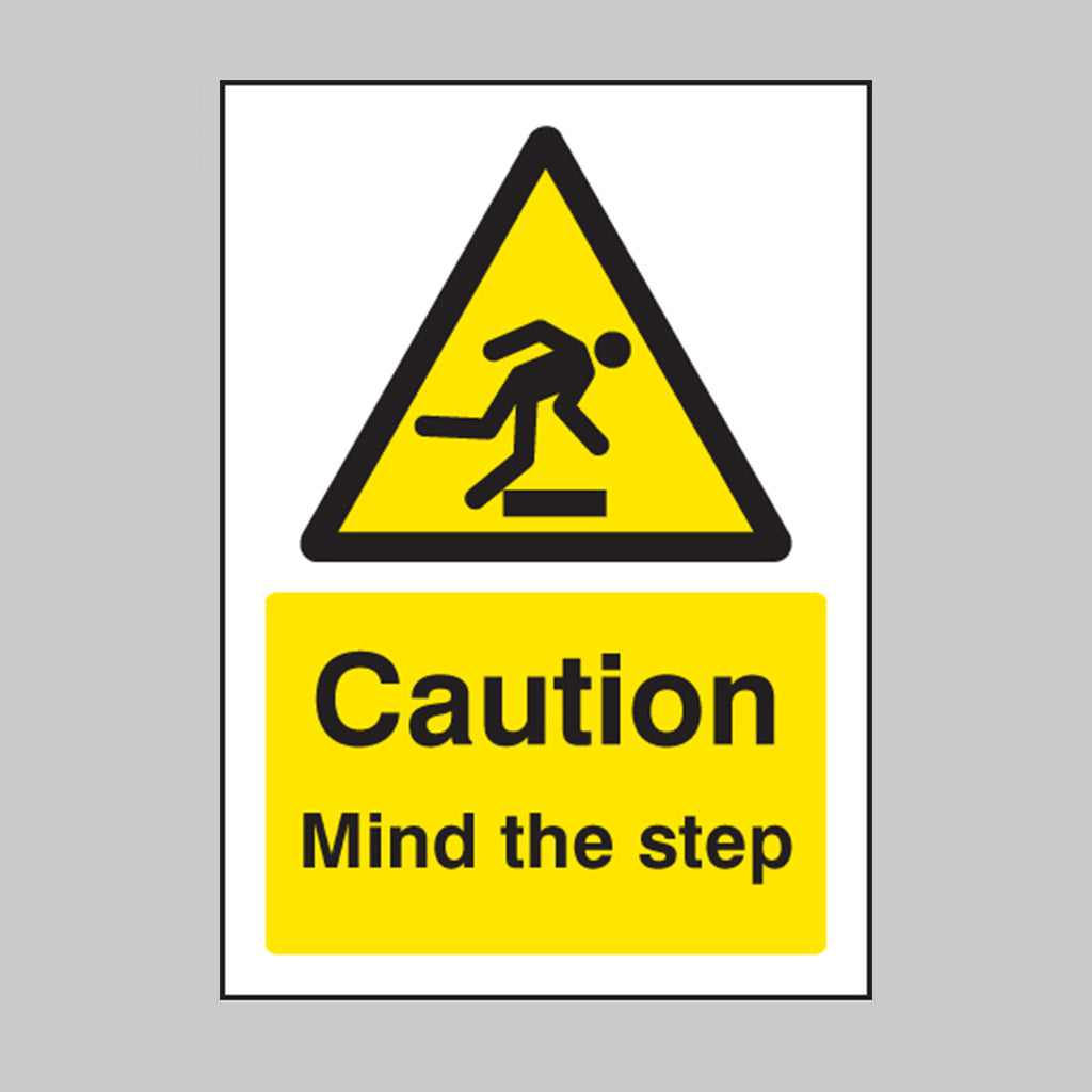 Caution mind the step A5 rigid plastic
