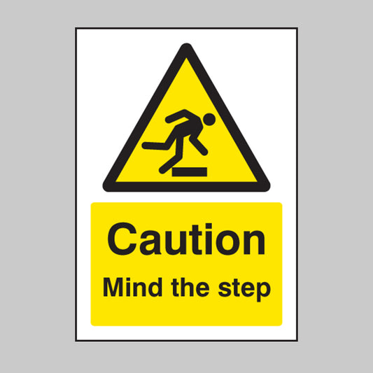 Caution mind the step A5 rigid plastic