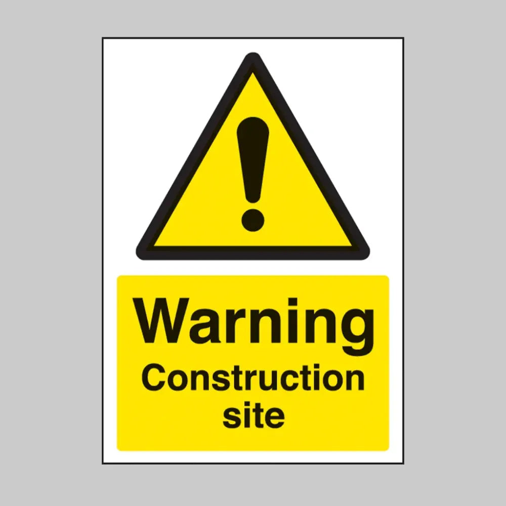 Warning construction site A4 rigid plastic