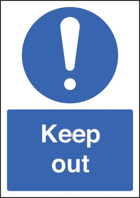 58363 Keep out - A4 sav  (210x297mm) Safety Sign