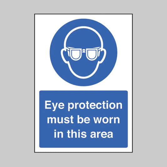 Safety helmet must be worn in this area  A4 rigid plastic