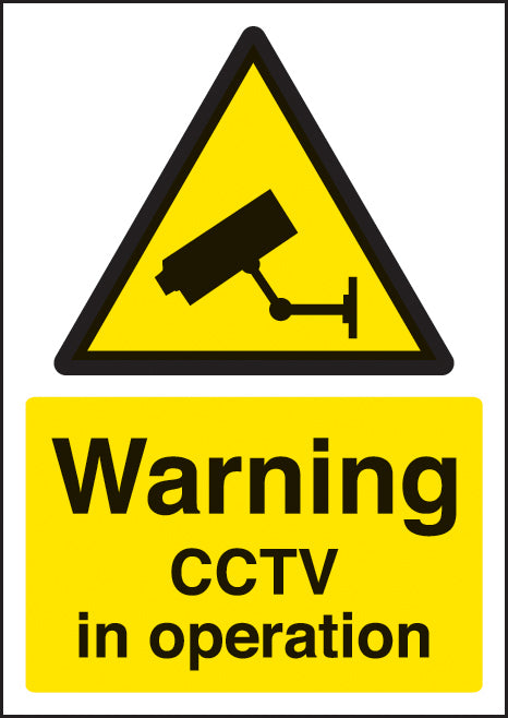 Warning CCTV in operation A4 self adhesive vinyl