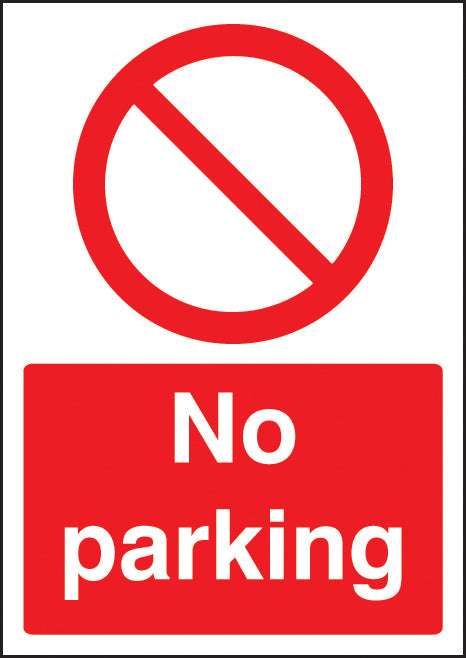 No parking  A4 rigid plastic