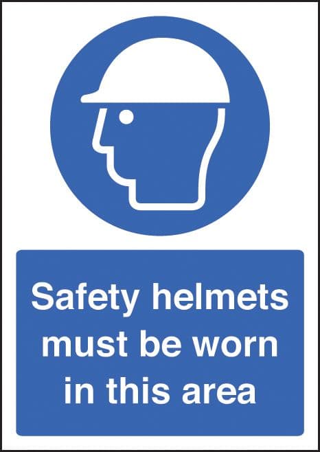 58370 Safety helmet must be worn - A4 rp  (210x297mm) Safety Sign