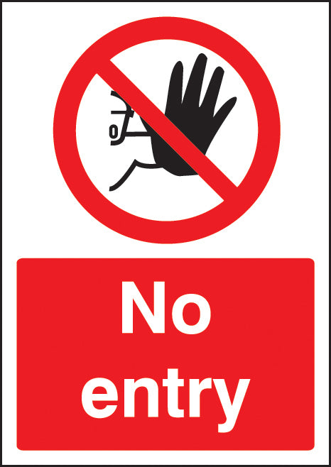No entry  A4 rigid plastic