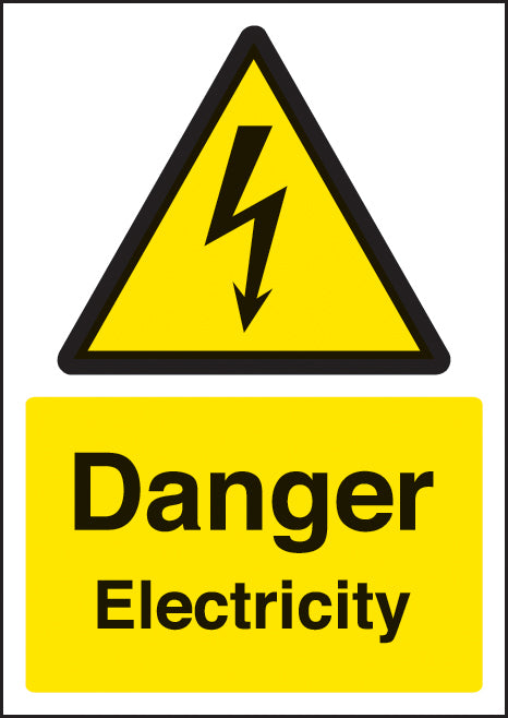 Danger electricity A4 self adhesive vinyl