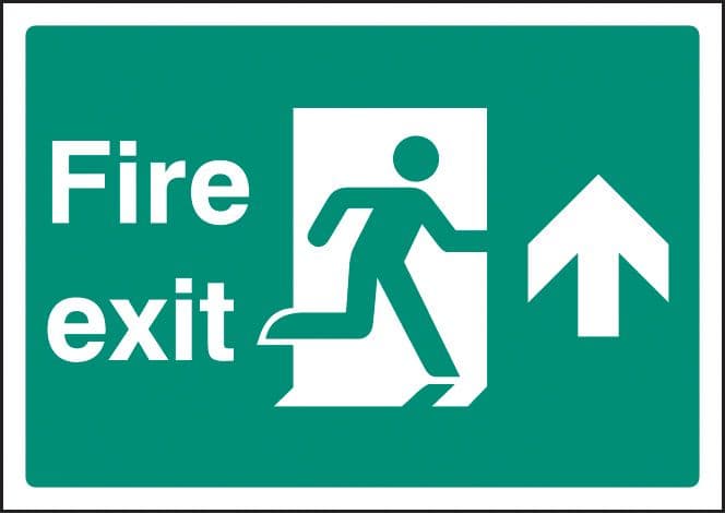 58388 Fire exit up - A4 rp  (210x297mm) Safety Sign