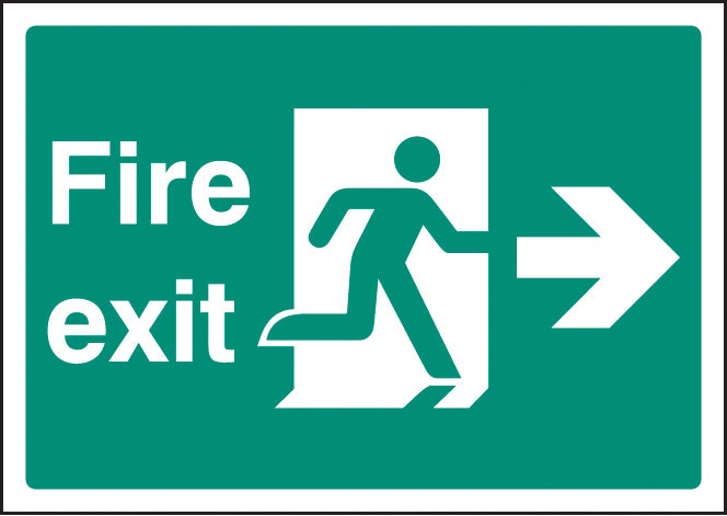 Fire exit right A4 self adhesive vinyl