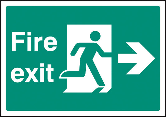 Fire exit right A4 self adhesive vinyl