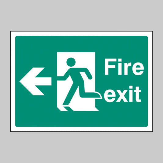Fire exit left  A4 rigid plastic