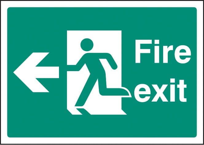 58395 Fire exit left - A4 sav  (210x297mm) Safety Sign
