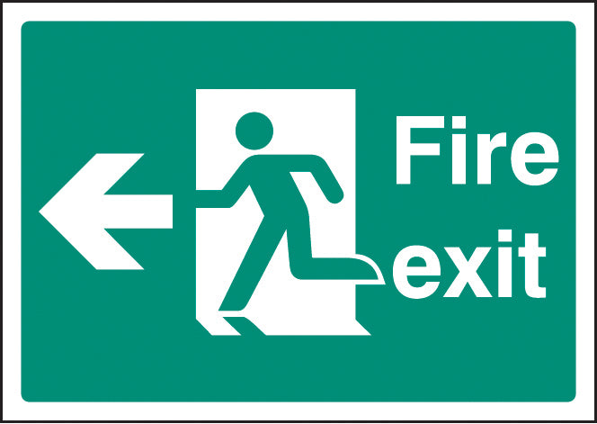 Fire exit left A4 self adhesive vinyl