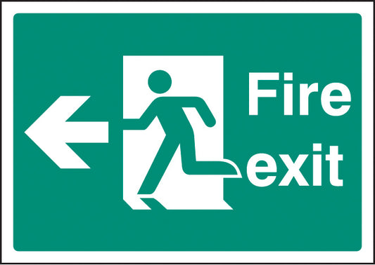 Fire exit left A4 self adhesive vinyl