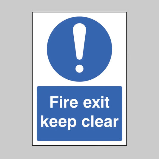 Fire exit keep clear  A4 rigid plastic
