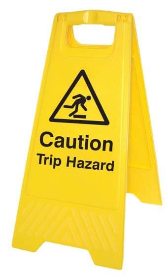 58521 Caution trip hazard (free-standing floor sign)  (300x575mm) Safety Sign