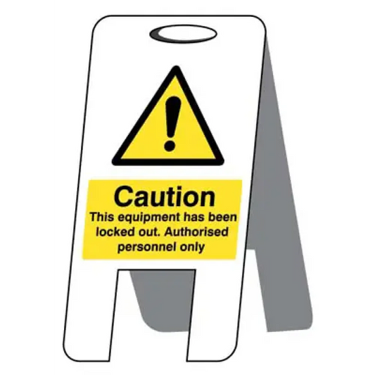 This equipment has been locked out (self standing folding sign)