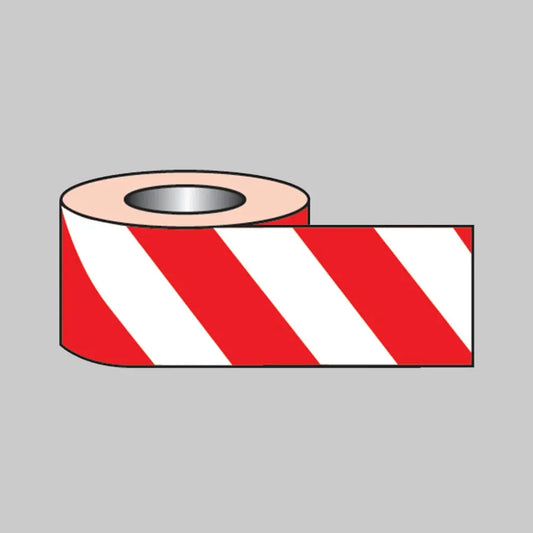 Red & white non-adhesive barrier tape 70mmx500m
