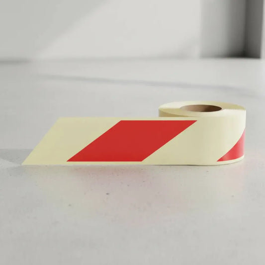 Red/white photoluminescent self adhesive tape 10mx40mm