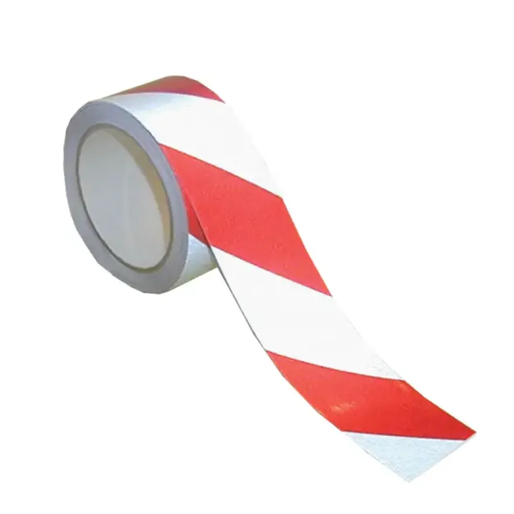 Reflective adhesive safety tape red/white 50mm x 25m