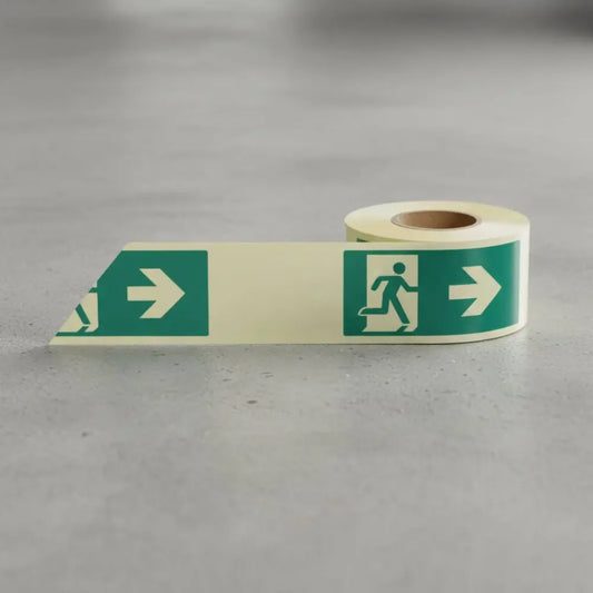 Man arrow right photoluminescent self adhesive tape 10mx80mm
