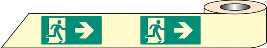 58651 Man arrow right photoluminescent tape 10mx80mm  (10M x 80mm Safety Sign