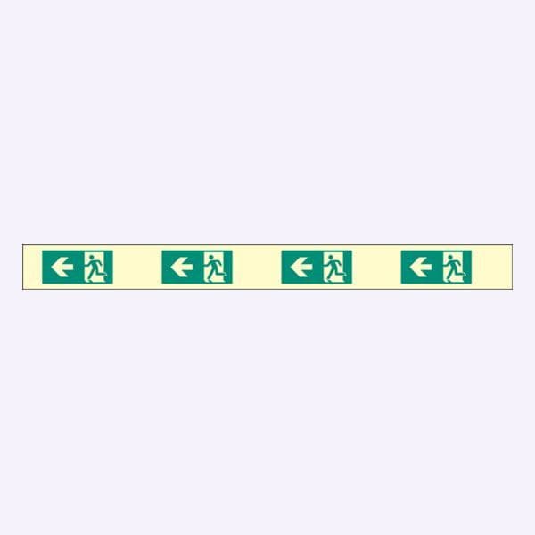 58666 Fire exit left marking strips 1200x80mm photoluminescent  (1200x80mm) Safety Sign