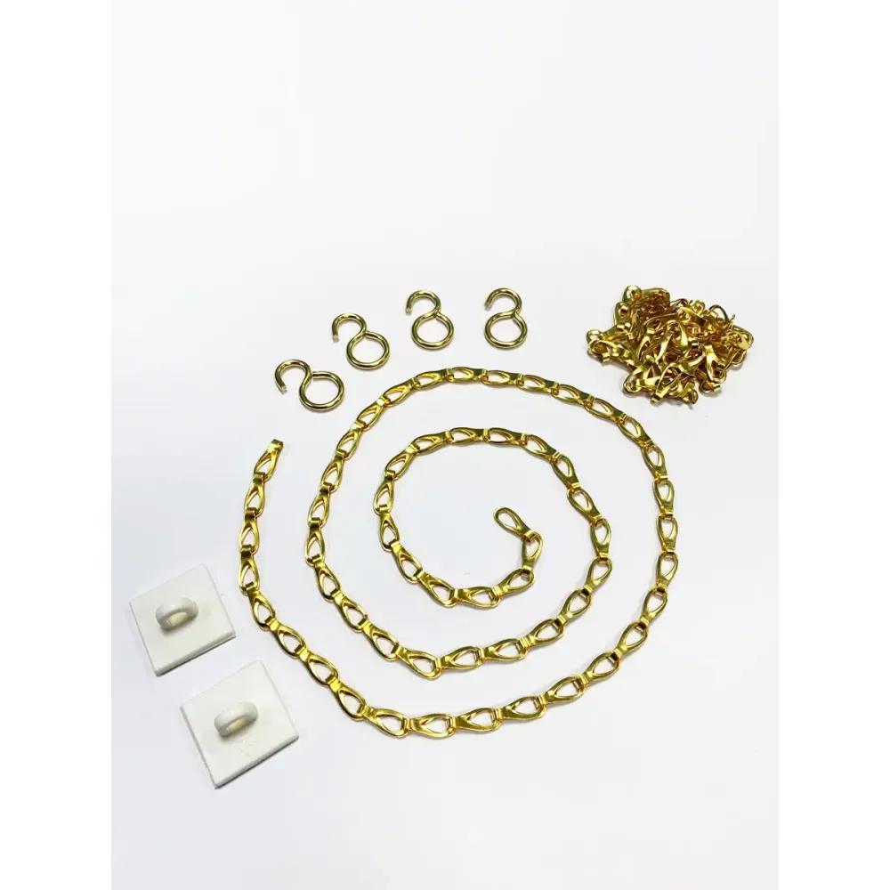 Chain Suspension Kit (brass)- 2x500mm chain, 4x hooks & 2x ceiling clips
