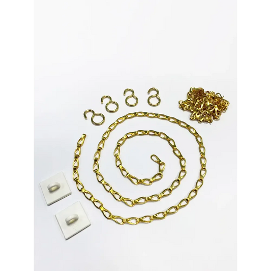 Chain Suspension Kit (brass)- 2x500mm chain, 4x hooks & 2x ceiling clips