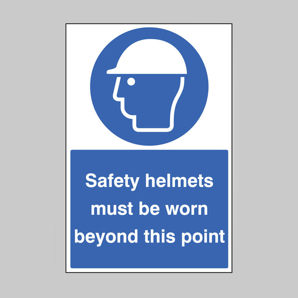 Safety helmets must be worn beyond this point floor graphic 400x600mm