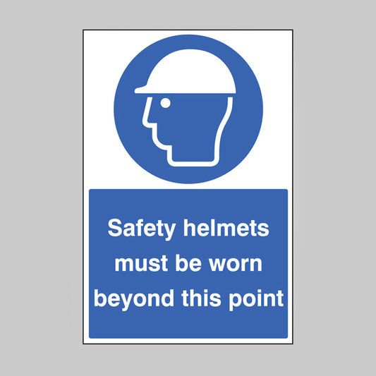 Safety helmets must be worn beyond this point floor graphic 400x600mm