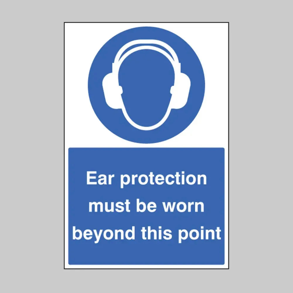 Ear protection must be worn beyond this point floor graphic 400x600mm