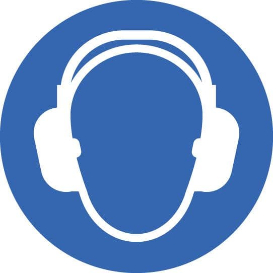 58744 Ear protectors floor graphic 400mm dia  (400mm dia) Safety Sign