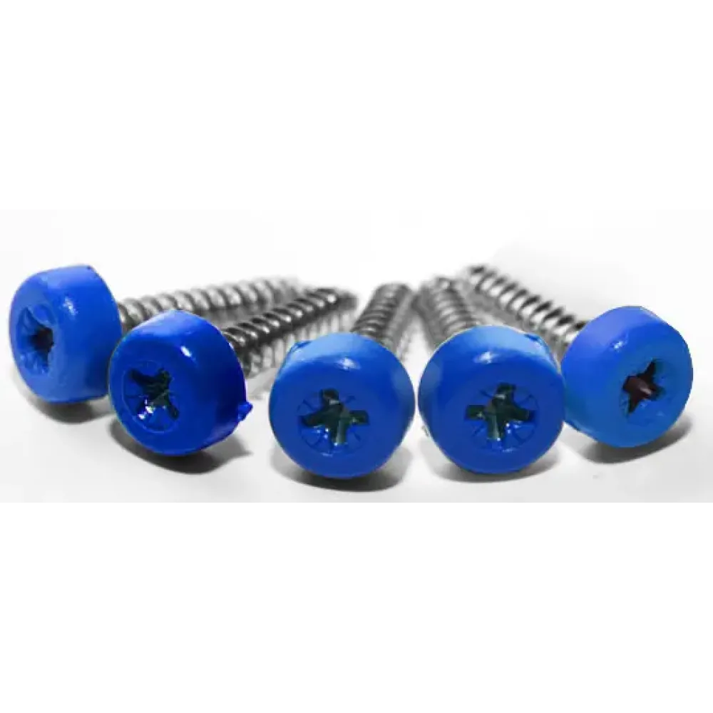 Poly top screws blue (pack 12) 1" long