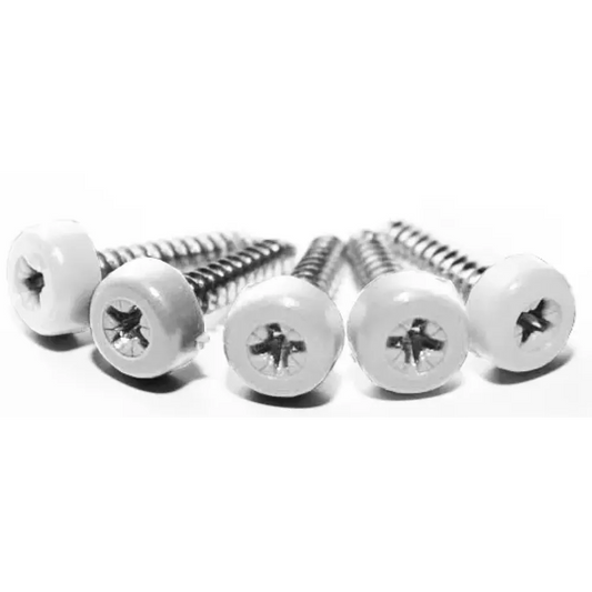 Poly top screws white (pack 12) 1" long