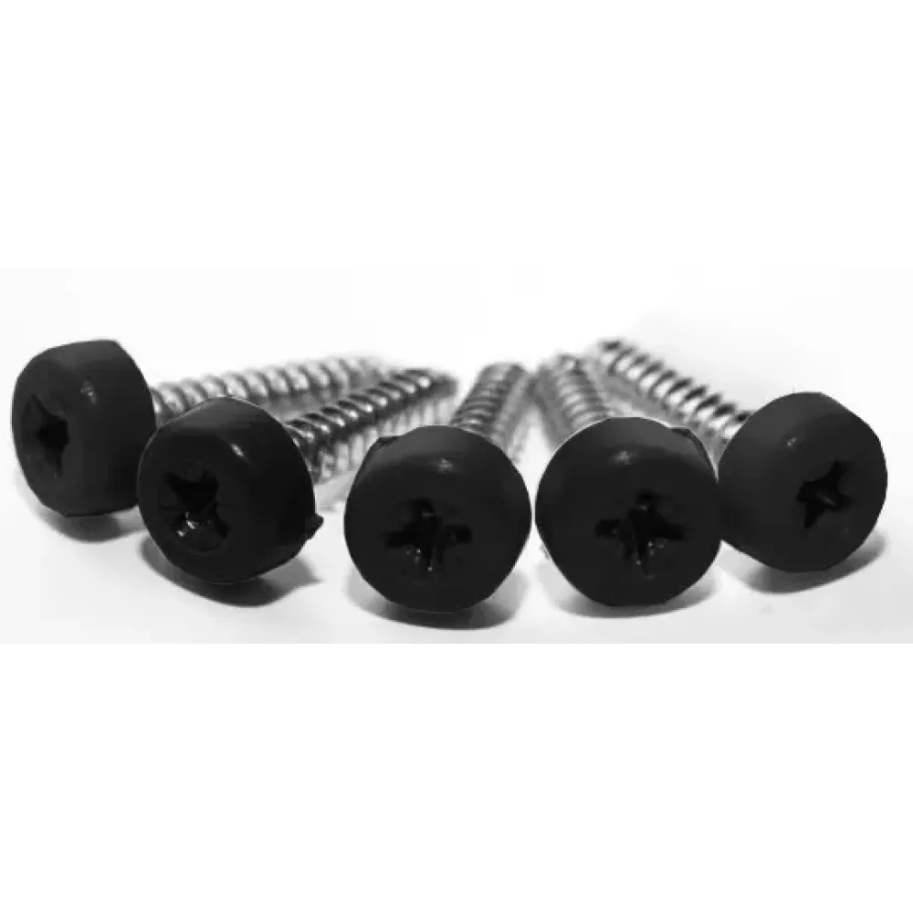 Poly top screws black (pack 12) 1" long