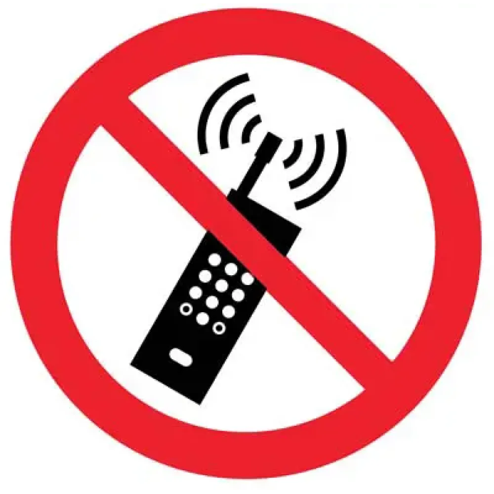 No mobile phones symbol floor graphic 400mm dia