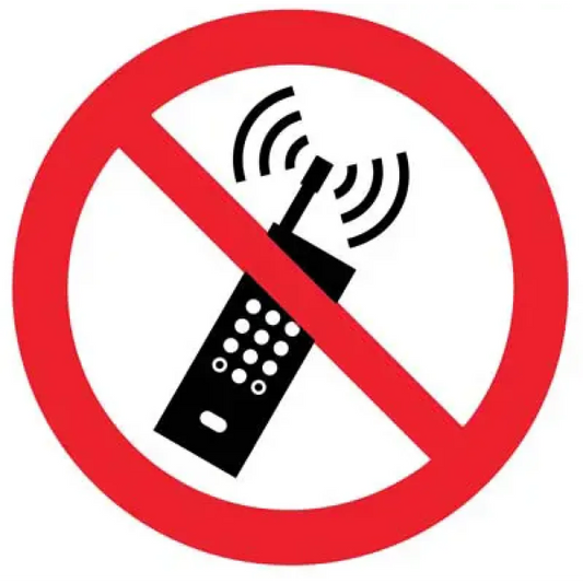 No mobile phones symbol floor graphic 400mm dia