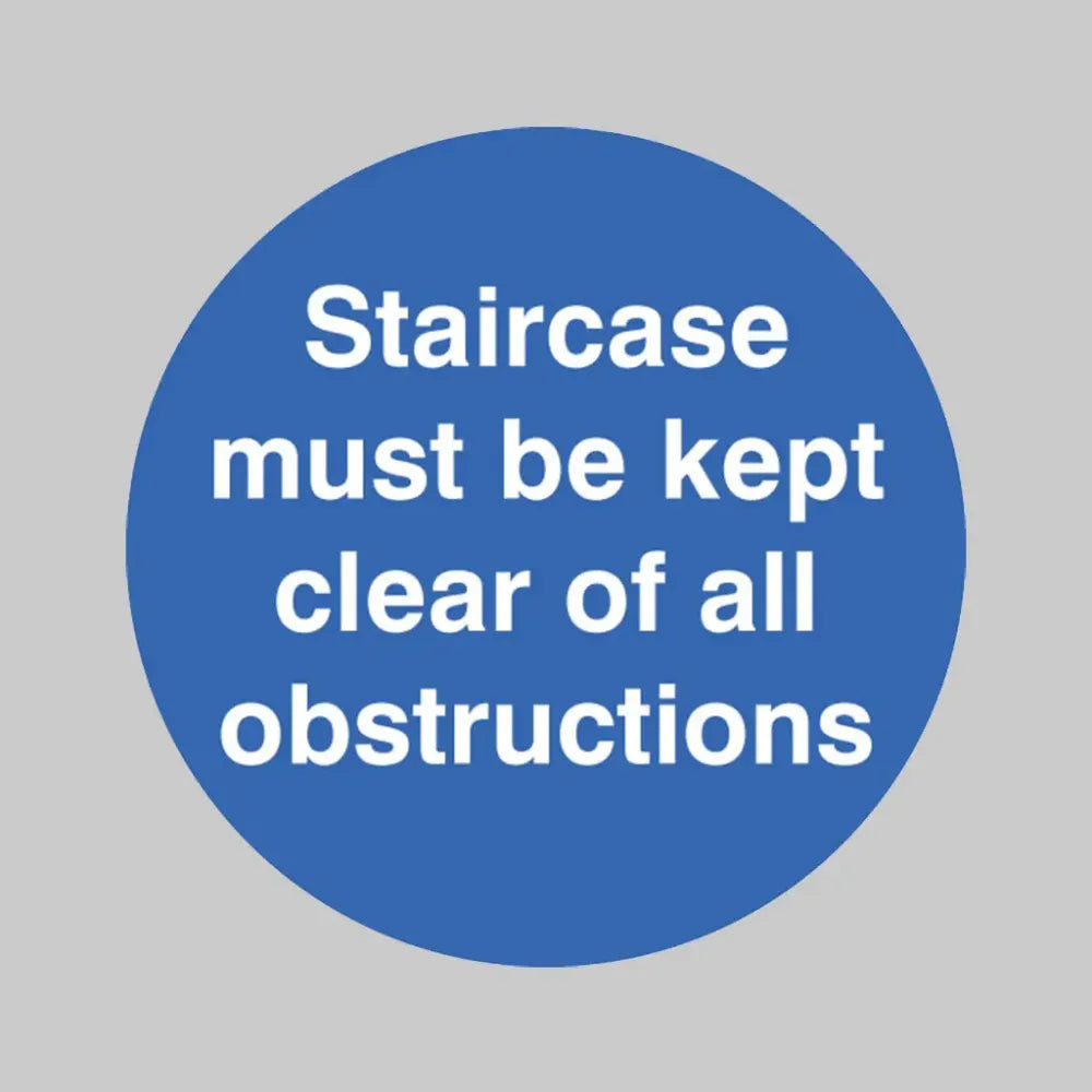 Staircase must be kept clear floor graphic 400mm dia