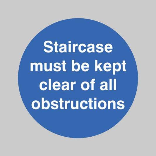 Staircase must be kept clear floor graphic 400mm dia