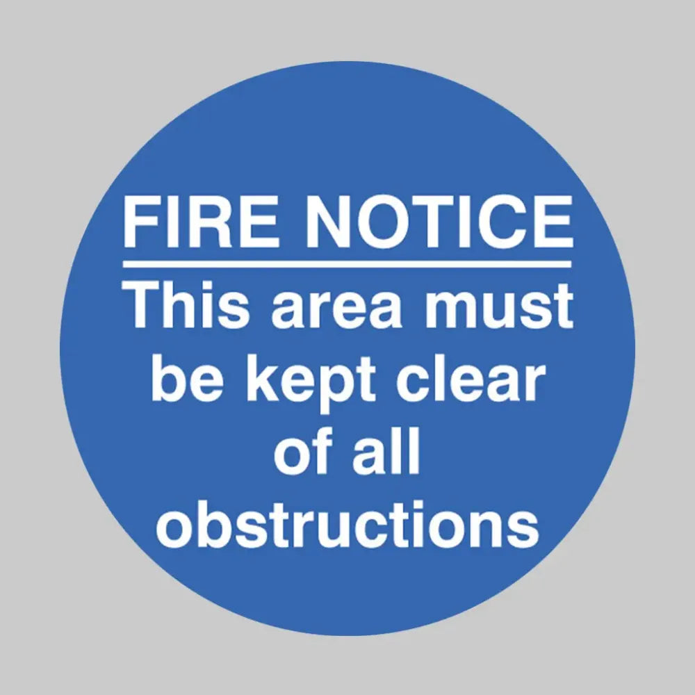 Fire notice this area etc... floor graphic 400mm dia
