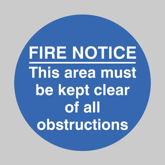 Fire notice this area etc... floor graphic 400mm dia