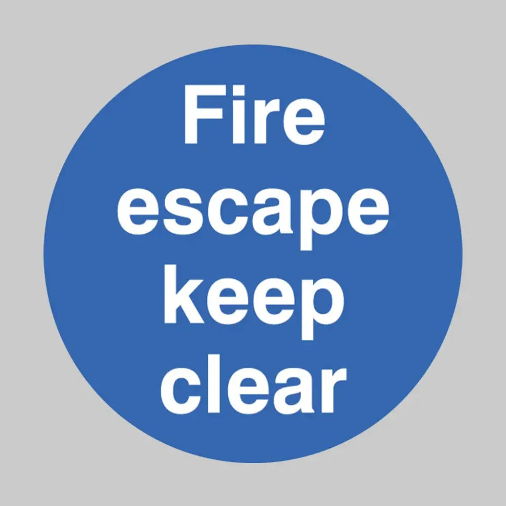 Fire escape keep clear floor graphic 400mm dia