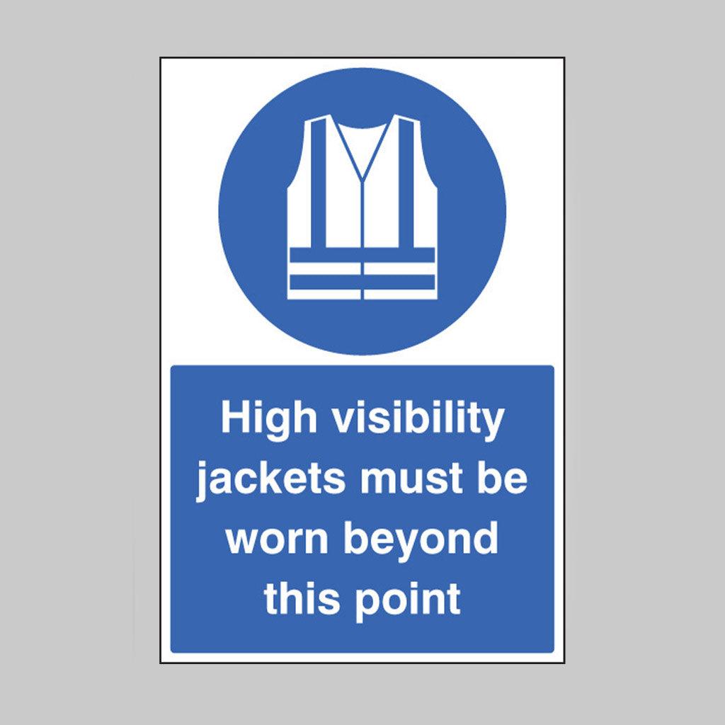 High vis jackets must be worn beyond this point floor graphic 400x600mm
