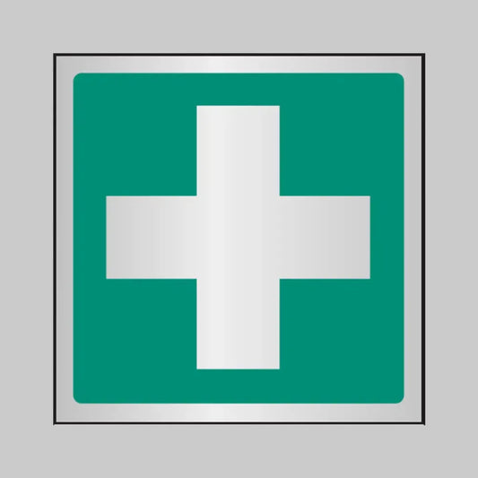 First aid symbol 100x100mm aluminium